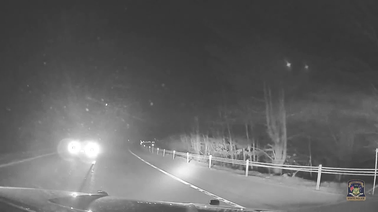 Dashcam shows wrong-way driver hit Connecticut State Police cruiser and ...